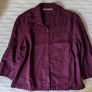 Dark Burgundy 3/4 Sleeve Norton Collared Button-Down